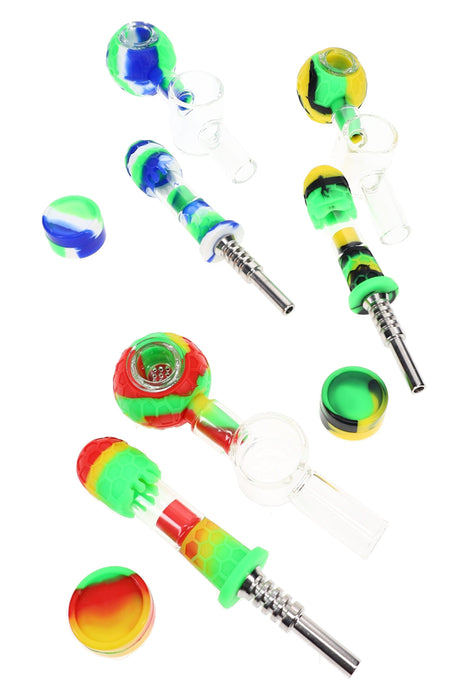 Silicone Glass Dab Straw & Hand Pipe Kit – Assorted