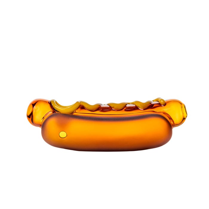 BigFun! “Glizzy” Hot Dog Borosilicate Glass Hand Pipe – 5.1″
