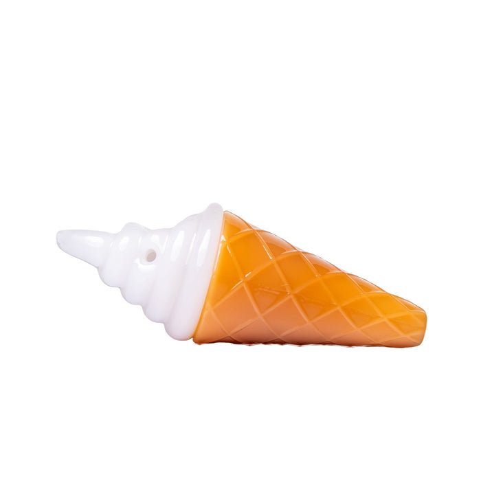 Borosilicate Glass Ice Cream Hand Pipe “Cone Zone” – 4½″