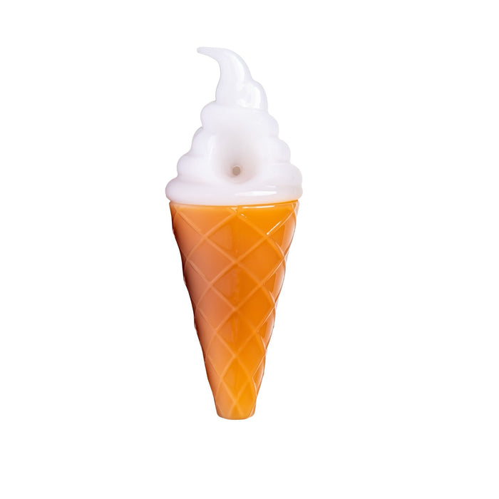 Borosilicate Glass Ice Cream Hand Pipe “Cone Zone” – 4½″