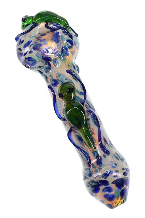 Silver-Fumed Critter Glass Spoon Pipe “Bug Buddy” – 5″ – Assorted Colors