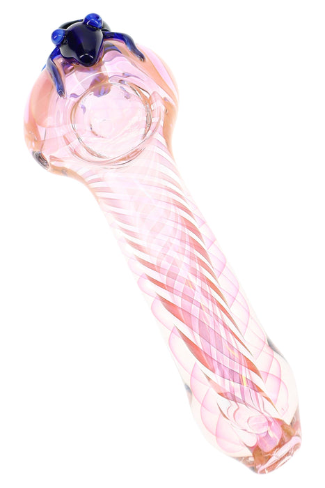 Color Changing Fumed Spiral Glass Spoon Pipe “Critter Twist” – 5″ – Assorted