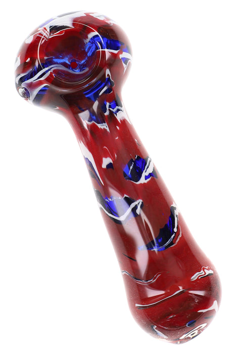 Multicolor Reverse Glass Spoon Pipe “Chaos Candy” – 4½″ – Assorted