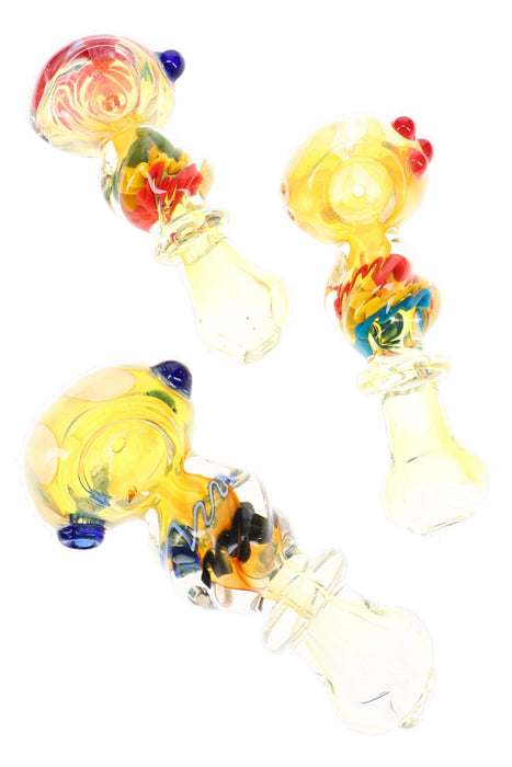 Color-Changing Twisted Squiggle Spoon Pipe “Ribbon Pop” – 4½″ – Assorted