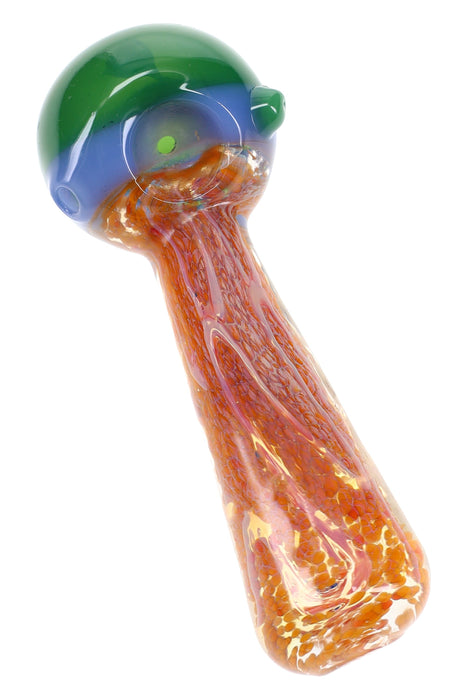 Silver Fumed Frit Squiggle Neon Hand Pipe – 5″ – Assorted Colors