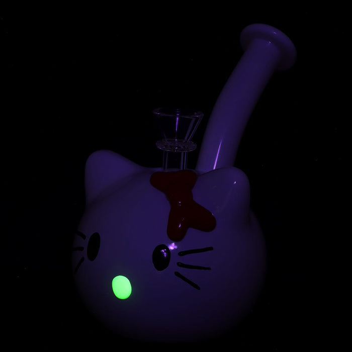 What's Happenin' Kitty Glass Water Pipe - 7" / 14mm F