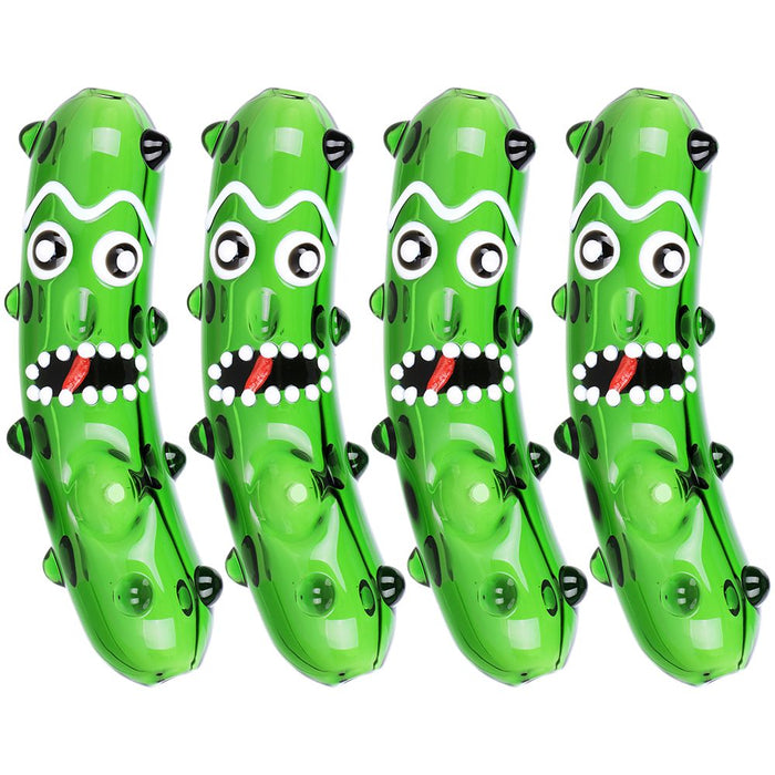 4CT BUNDLE - Bumpy Pickle Richard Spoon Pipe - 4.25"/ Green