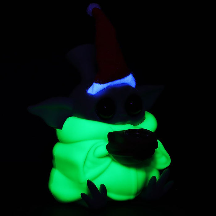 3CT BUNDLE - Cute Little Christmas Alien Silicone Water Pipe w Glass Bowl - 4.75"