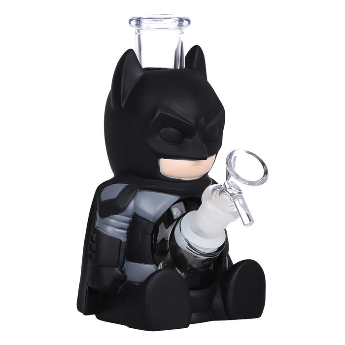 2CT BUNDLE - Batguy Glass & Vinyl Water Pipe - 7" / 14mm F