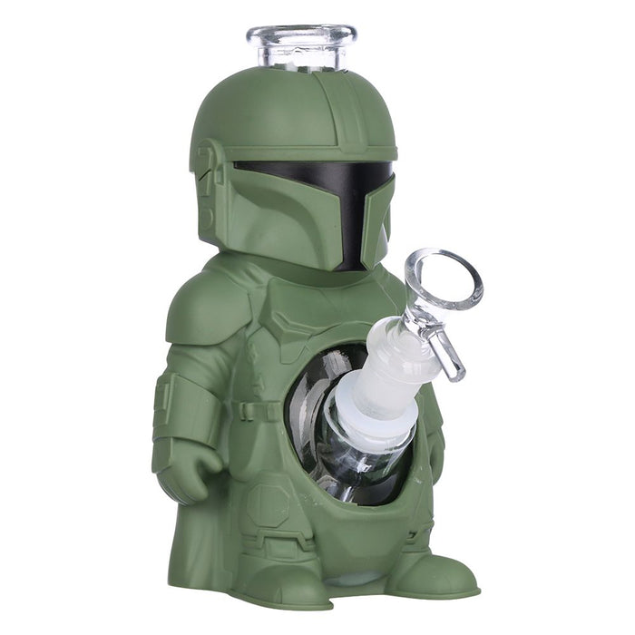2CT BUNDLE - Mando Glass & Vinyl Water Pipe - 7" / 14mm F