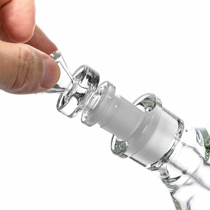 Calibear Deep Sandblasted Glass Beaker Bong | 8" & 14" Artistic Water Pipe