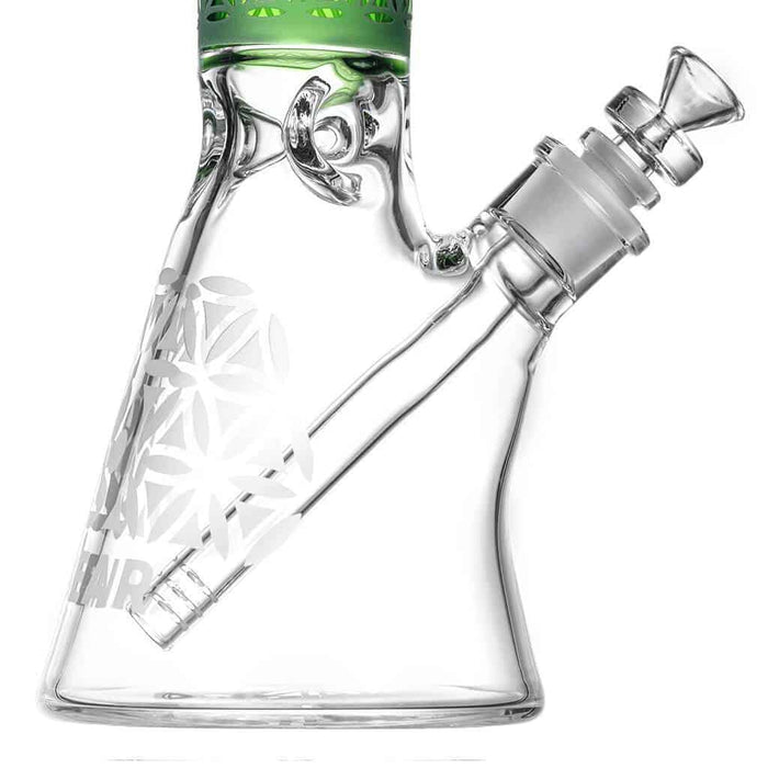 Calibear Deep Sandblasted Glass Beaker Bong | 8" & 14" Artistic Water Pipe