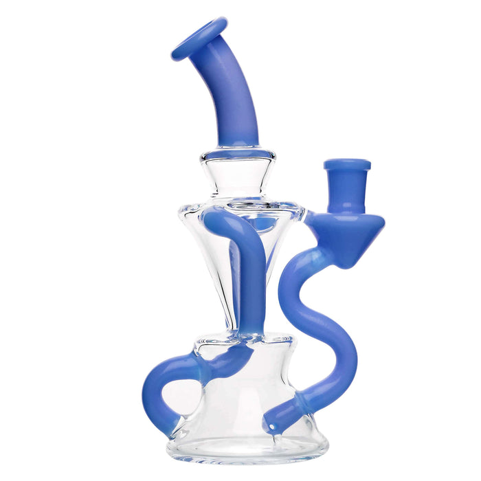 PREMIUM TWISTED RECYCLER RIG WITH COLOR-ACCENTED TUBES