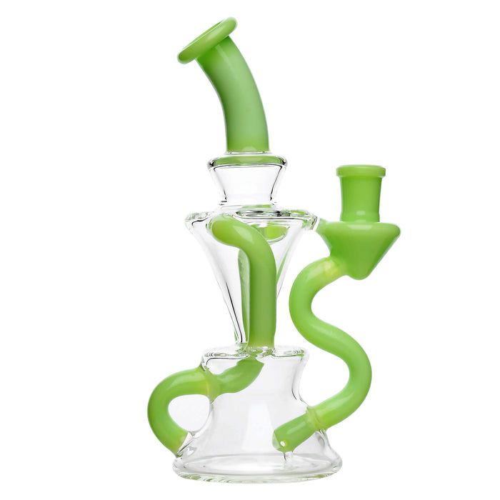 PREMIUM TWISTED RECYCLER RIG WITH COLOR-ACCENTED TUBES