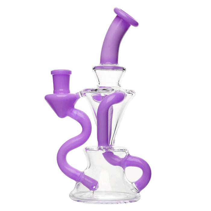 PREMIUM TWISTED RECYCLER RIG WITH COLOR-ACCENTED TUBES