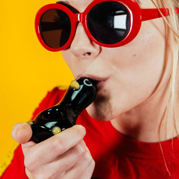Goody Glass Penguin Glass Hand Pipe – 4″