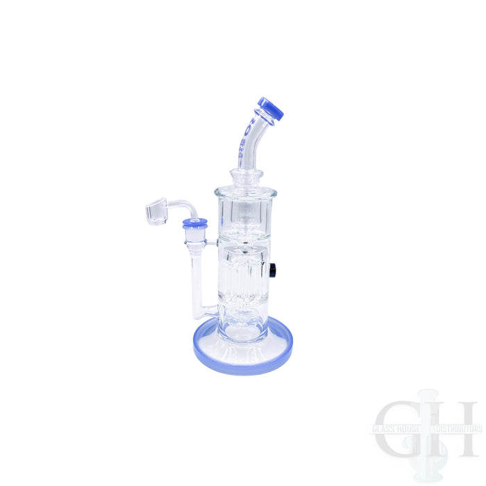 Rock Glass 12" Bent Neck Showerhead Waterpipe