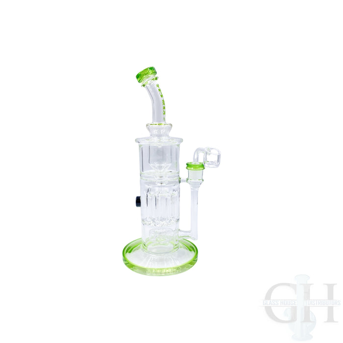 Rock Glass 12" Bent Neck Showerhead Waterpipe