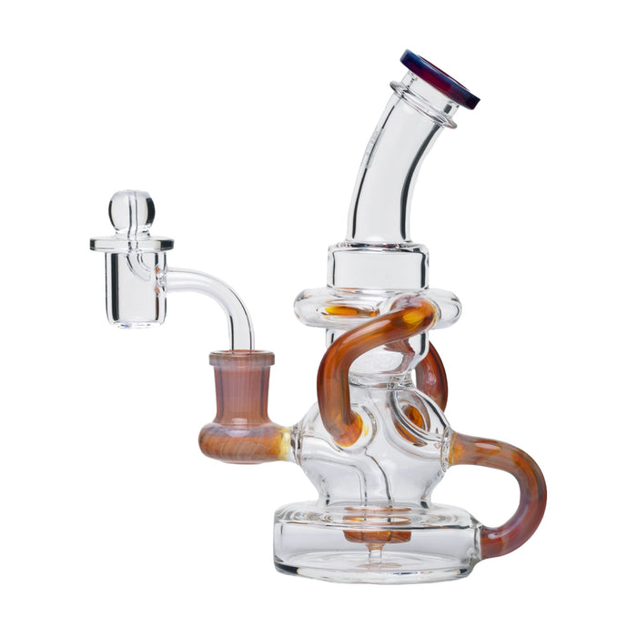 Human Grade Stubby Klein Glass Recycler Rig Water Pipe