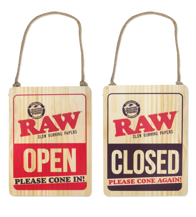 RAW | WOODEN OPEN & CLOSED SIGN