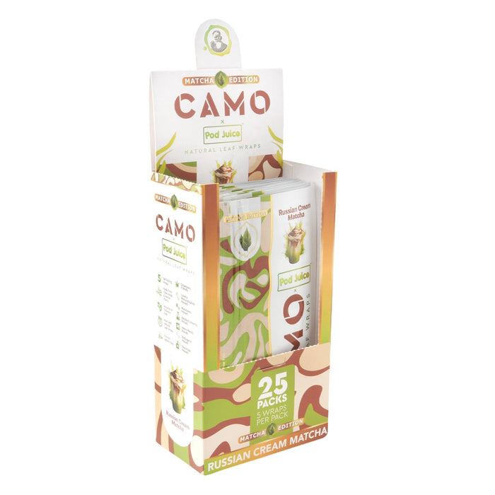 CAMO Natural Leaf Wraps Matcha Series – 5/Pack – 25-Count Display