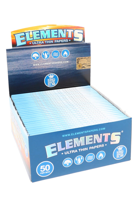 Elements King Size Slim Rolling Papers – 50-Count Display – 32 Leaves