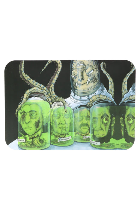 Small Art Metal Rolling Tray with Magnetic Lid – 7″ × 5″ – Select Design