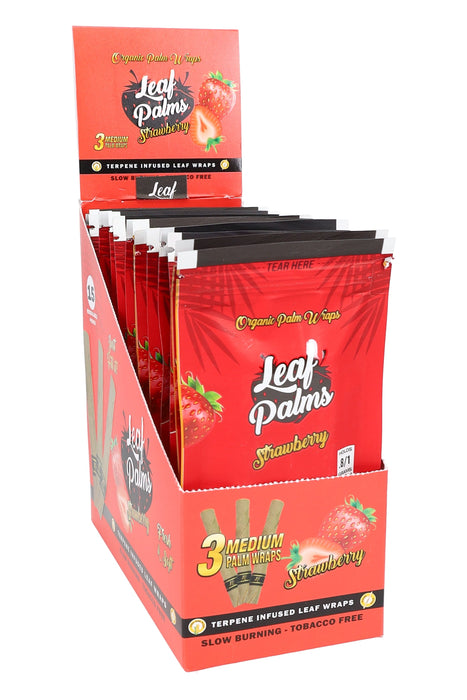 OME Palm Leaf Organic Pre-Rolls Display – 3 Medium Rolls/Pack – 15 Packs