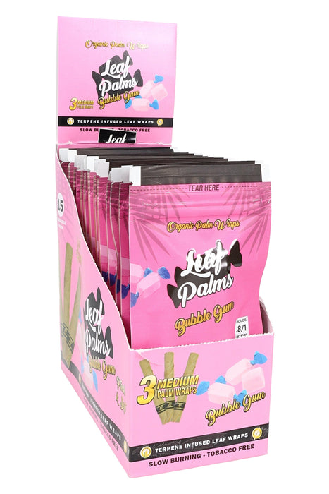 OME Palm Leaf Organic Pre-Rolls Display – 3 Medium Rolls/Pack – 15 Packs