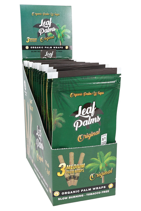 OME Palm Leaf Organic Pre-Rolls Display – 3 Medium Rolls/Pack – 15 Packs