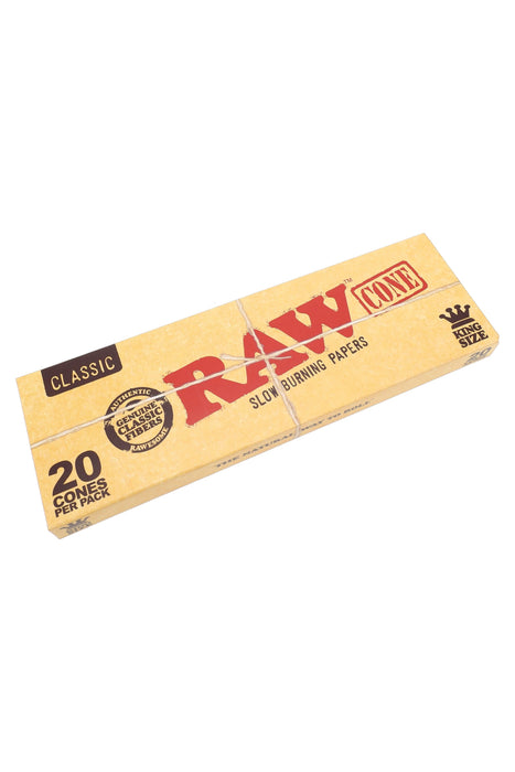 RAW Classic Pre-Rolled King Size Cones – 20/Pack – 12-Count Display