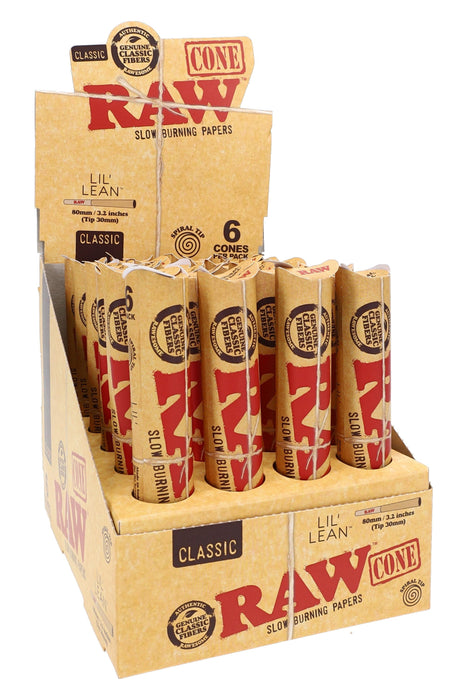 RAW Classic Lil’ Lean Cones – 6/Pack – 24-Count Display