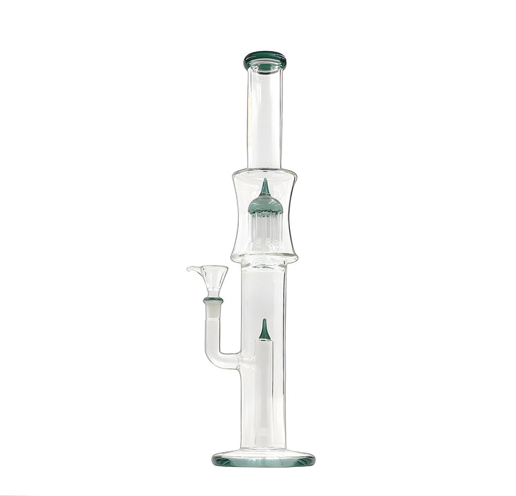Rock Glass 18" Straight Tube Bong with 8-Arm Tree Percolator