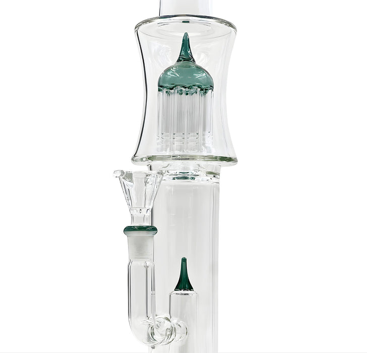 Rock Glass 18" Straight Tube Bong with 8-Arm Tree Percolator