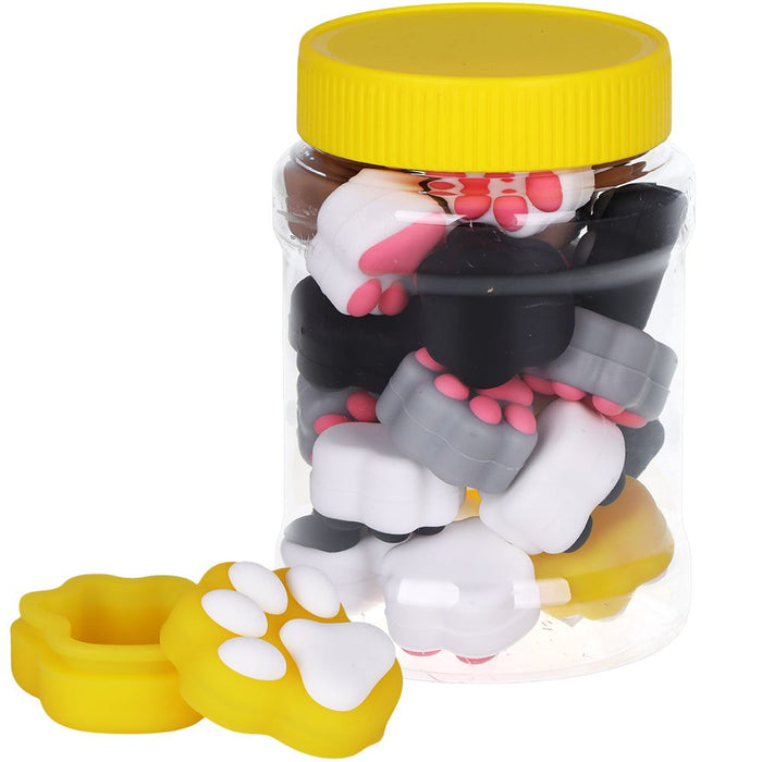25CT JAR - Cat Paw Silicone Concentrate Container - 5ml / Assorted Colors
