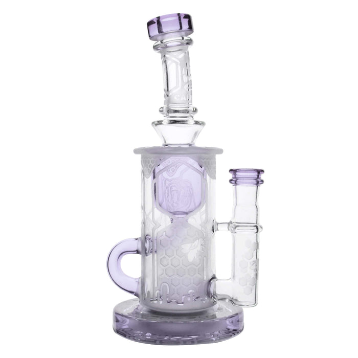 Calibear Sandblasted Klein Recycler Dab Rig with Seed of Life Perc – 8” Glass Rig
