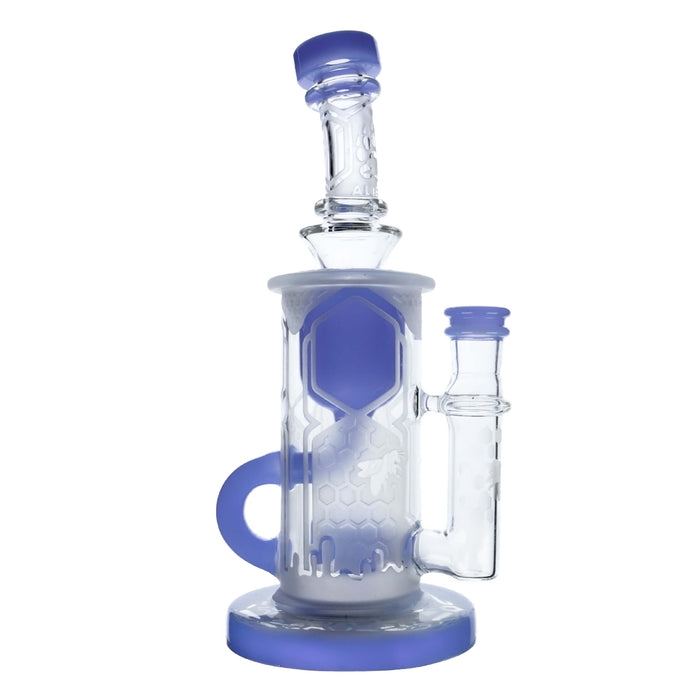 Calibear Sandblasted Klein Recycler Dab Rig with Seed of Life Perc – 8” Glass Rig