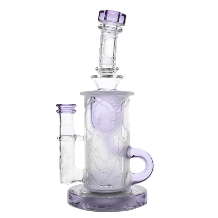 Calibear Sandblasted Klein Recycler Dab Rig with Seed of Life Perc – 8” Glass Rig