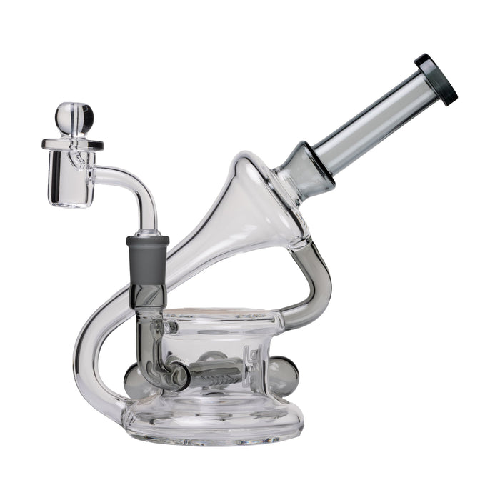 Human Grade 7.5" Recycler 45 (Triple Marble) Glass Rig Water Pipe