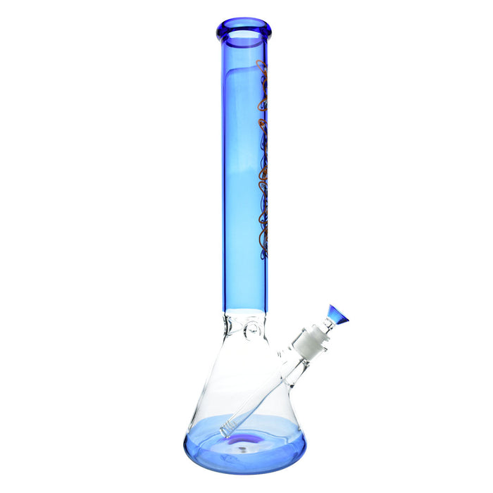 Ink Blue Koi 18" Full Color Beaker Bong