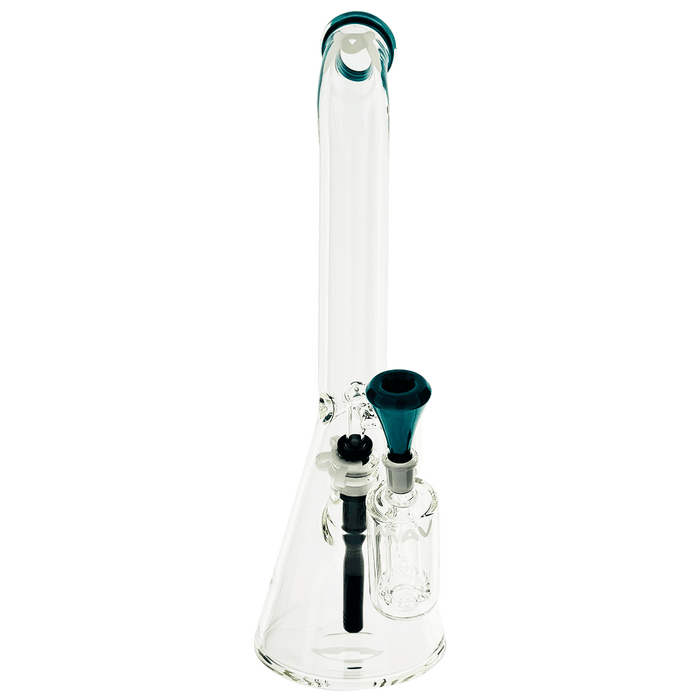 18" x 9mm color top beaker Bong bent neck + Ash Catcher Combo