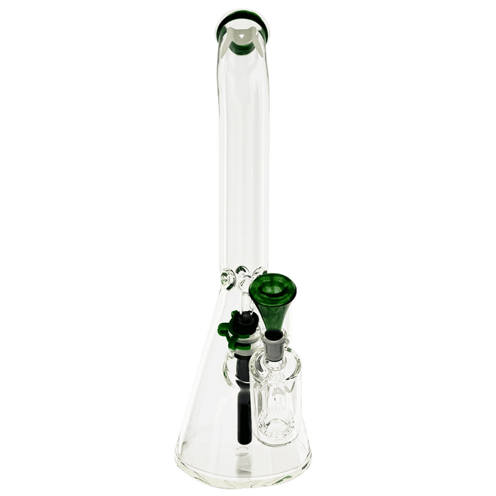 18" x 9mm color top beaker Bong bent neck + Ash Catcher Combo