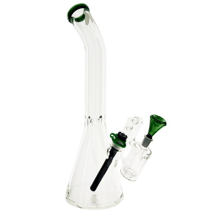 18" x 9mm color top beaker Bong bent neck + Ash Catcher Combo
