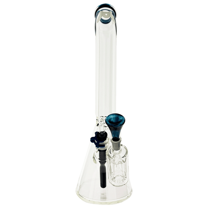 18" x 9mm color top beaker Bong bent neck + Ash Catcher Combo