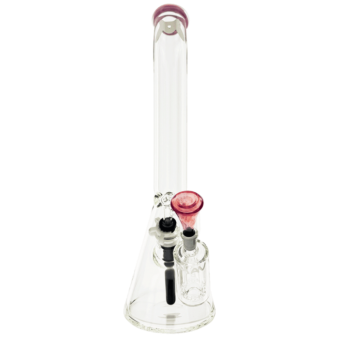 18" x 9mm color top beaker Bong bent neck + Ash Catcher Combo