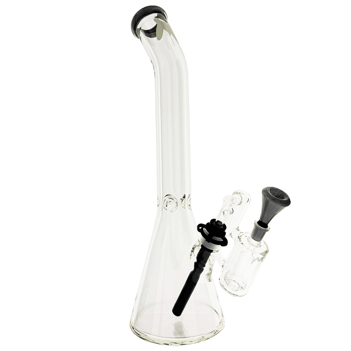18" x 9mm color top beaker Bong bent neck + Ash Catcher Combo