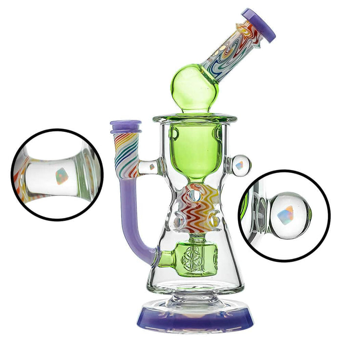 Calibear Wigwag Straight Fab Torus V2 Encased Two Opals W/ Seed of Life Perc