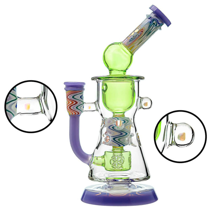 Calibear Wigwag Straight Fab Torus V2 Encased Two Opals W/ Seed of Life Perc