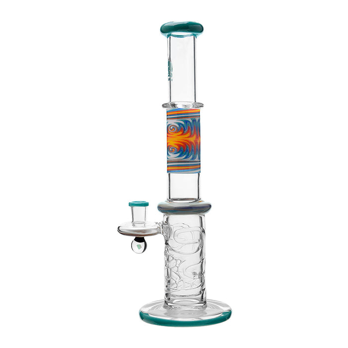 WIGWAG WALL PERC GLASS BONG GLASS WATER PIPE WITH ENCASED OPAL
