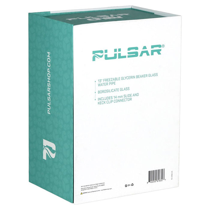 Pulsar Chillr Glycerin Beaker Glass Water Pipe - 13" / 14mm F / Blue